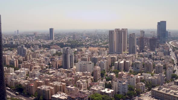 Hot Day Summer in Tel Aviv city and the Ayalon Highway