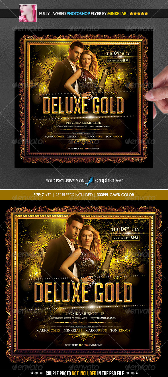 Deluxe Gold Poster/Flyer - Clubs & Parties Events