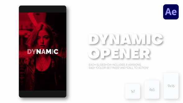 Vertical Dynamic Slideshow - Reels, Post, Shorts Openers template preview