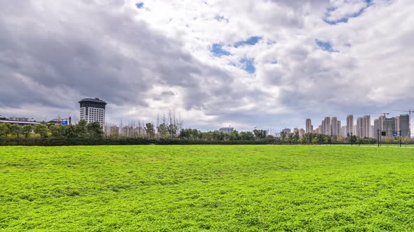 Timelapse of city skyline from day to night in hangzhou china alt