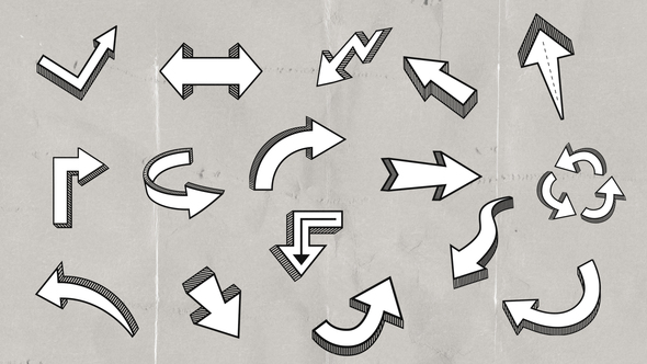 Doodle Sketch Cartoons Arrows Elements Elements template preview