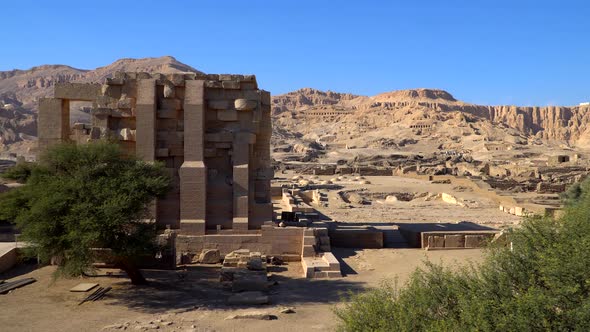 The Ramesseum is the Memorial Temple or Mortuary Temple