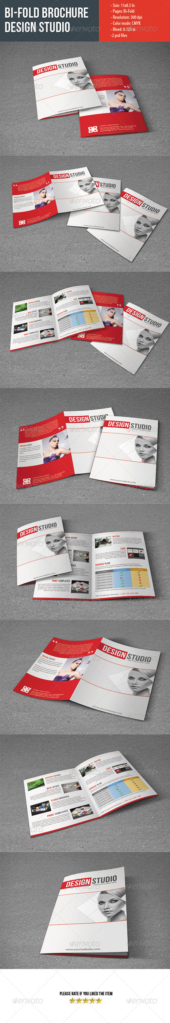 Bifold Brochure For Design Studio - Corporate Brochures