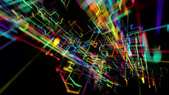 Digital 3d Multi Color Space of Lines alt