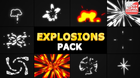 Cartoon Explosions Pack | Motion Graphics