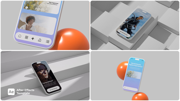 White Minimal Phone Mockup Product Promo template preview