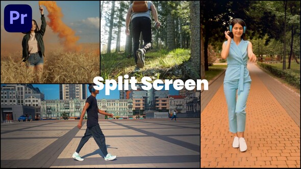 SplitScreen Opener Slideshow | MOGRT Premiere Pro template preview