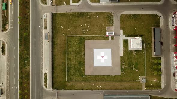 Top View of a Helipad at the Hospital alt