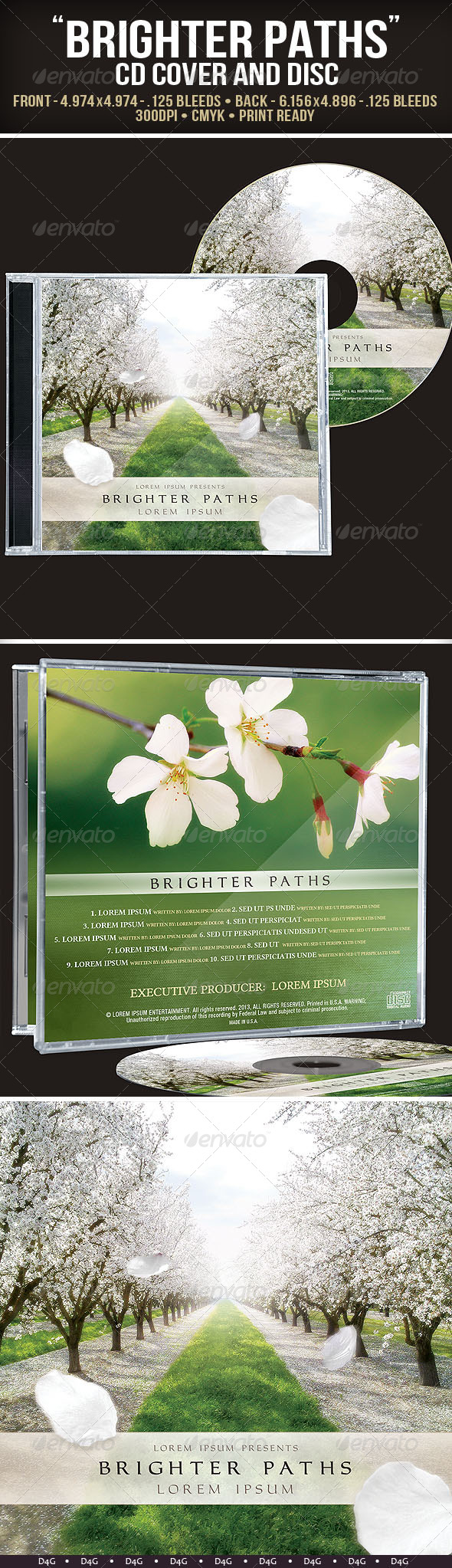 “Brighter Days” CD Cover and Disc - CD & DVD Artwork Print Templates