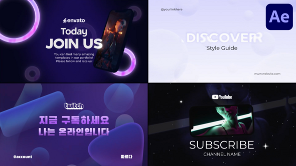 Stylish Gradient Typography for After Effects Titles template preview