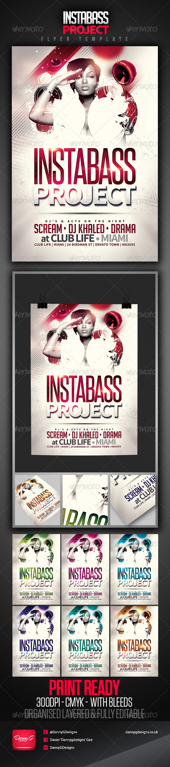 Instabass Project Party/Club Flyer Template - Clubs & Parties Events
