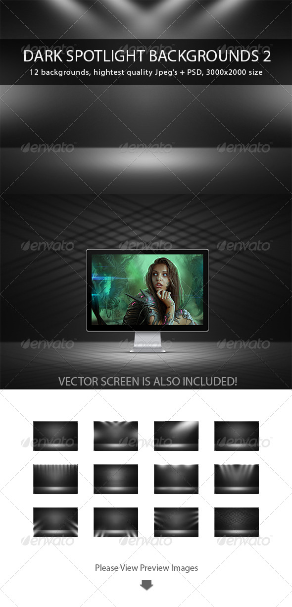 Dark Spotlight Backgrounds 2 - Abstract Backgrounds