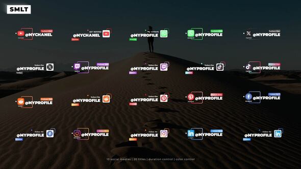 Social Media Lower Thirds Elements template preview