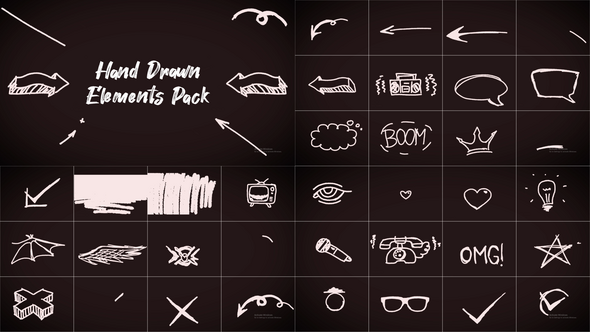 Hand Drawn Elements Pack Elements template preview