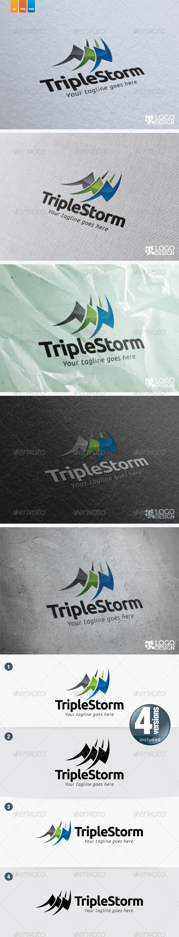 Triple Storm - Objects Logo Templates