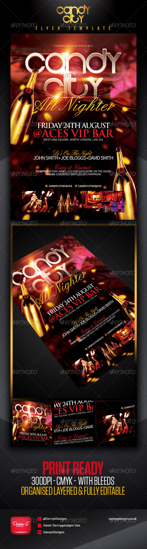 Candy City V.I.P Flyer Template - Clubs & Parties Events