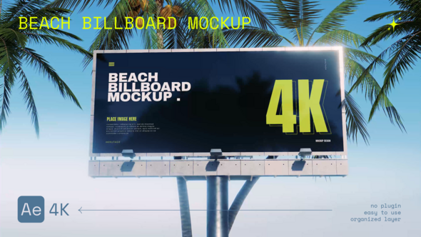 Beach Billboard Mockup broadcast-packages template preview