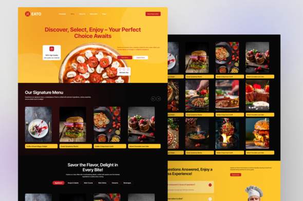 Eato - Restaurant and Cafe Elementor Template Kit for Dining, Food Services, and Culinary Brands