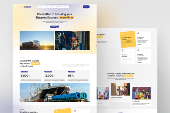 Skycargo Logistics and Cargo Elementor Template Kit for Freight Delivery and Transportation Services