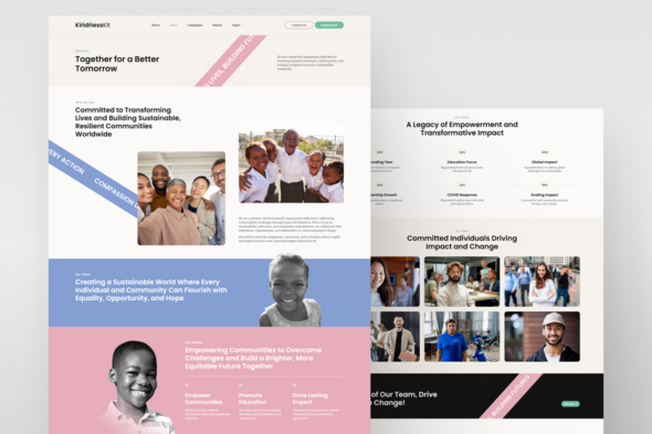 KindnessKit Non-Profit and Charity Elementor Template Kit for Donations, Fundraising, Social Causes