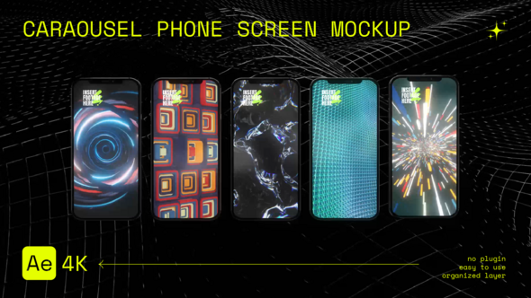 Caraousel Phone Screen Mockup Product Promo template preview
