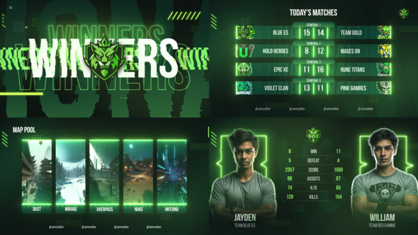 Esport Broadcast Package Premiere Pro template preview