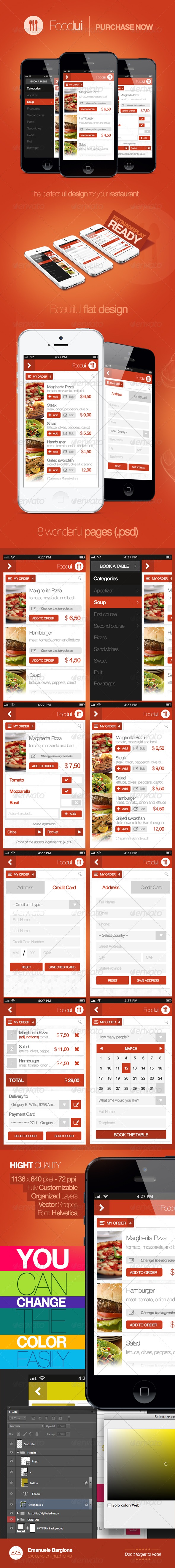 Food Ui - User Interface For Restaurant - User Interfaces Web Elements