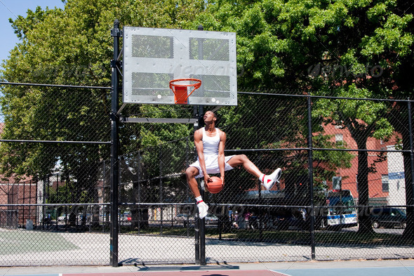 Jumping basketball player - Stock Photo - Images