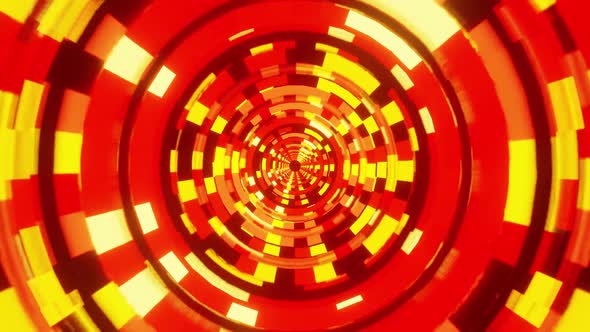 Round Circled Red Hot And Yellow Tunnel Vj Loop HD alt