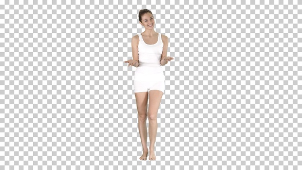 Pretty instructor explaining and describing, Alpha Channel alt