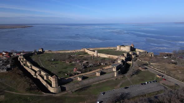 Aerial view of the Akkerman fortress in Belgorod-Dniester, Ukraine alt