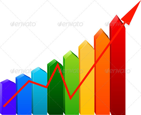 Business Graph with arrow - Concepts Business