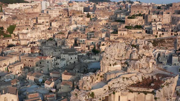 Aerial view of Matera city in Basilicata