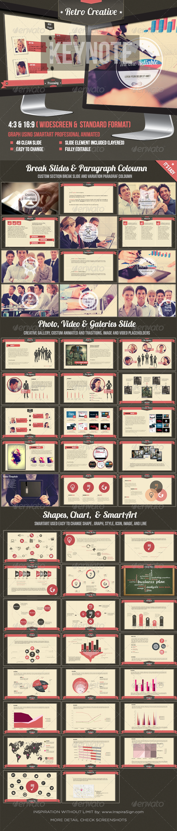 Retro Business Creative Agency Keynote Template - Creative Keynote Templates