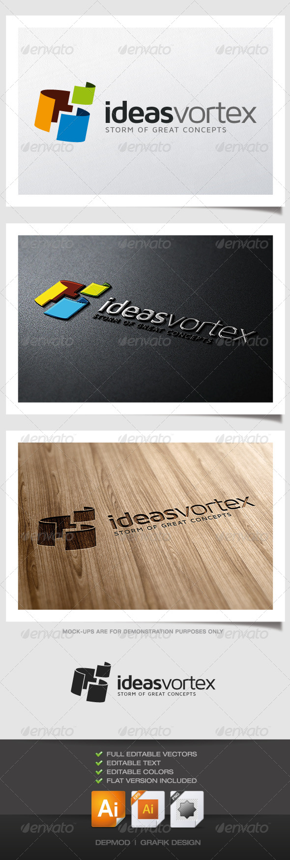 Ideas Vortex Logo - Abstract Logo Templates