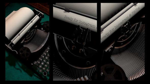 Vintage Typewriter Mockup Openers template preview