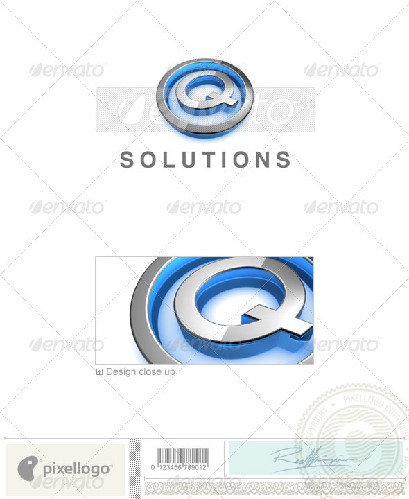 Q Logo - 3D-683-Q - Letters Logo Templates