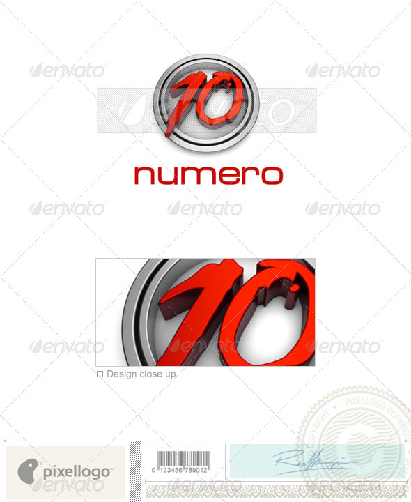 Numbers Logo - 3D-5 - Numbers Logo Templates
