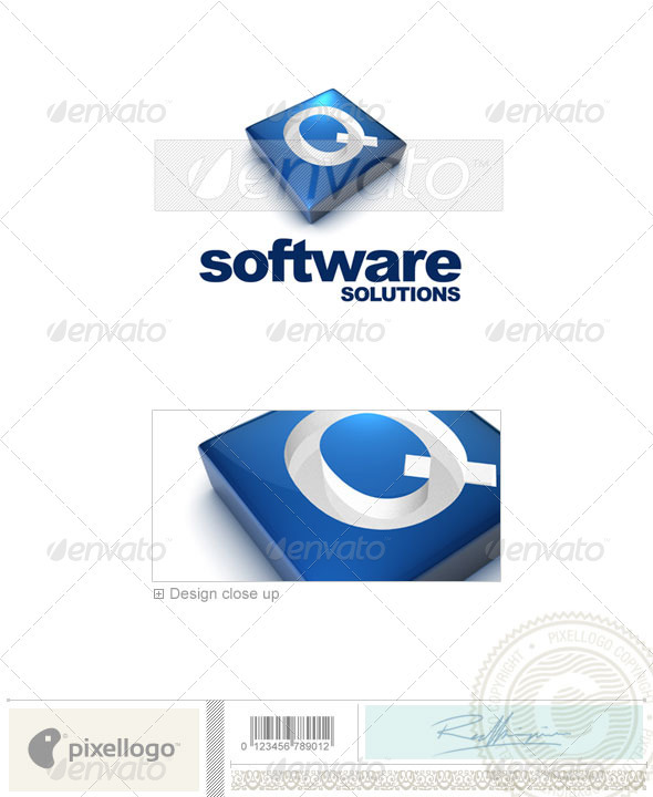 Q Logo - 3D-644-Q - Letters Logo Templates