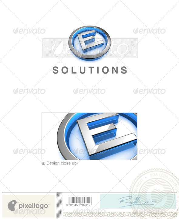 E Logo - 3D-683-E - Letters Logo Templates
