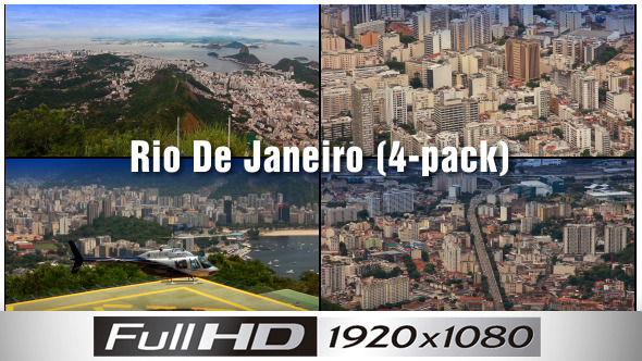 Brazil Aerial View Rio De Janeiro 2 (4-Pack)