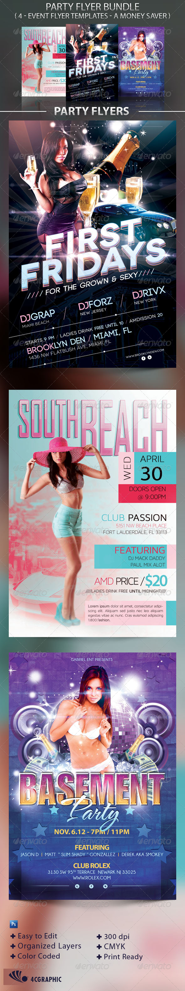 Party Flyer Template Bundle - Events Flyers