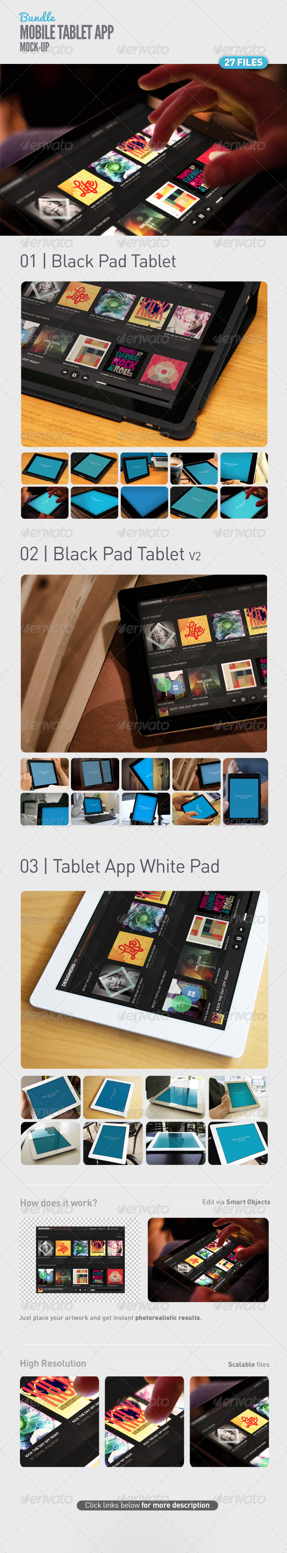 Pad | Tablet App UI Mock-Up Bundle - Product Mock-Ups Graphics