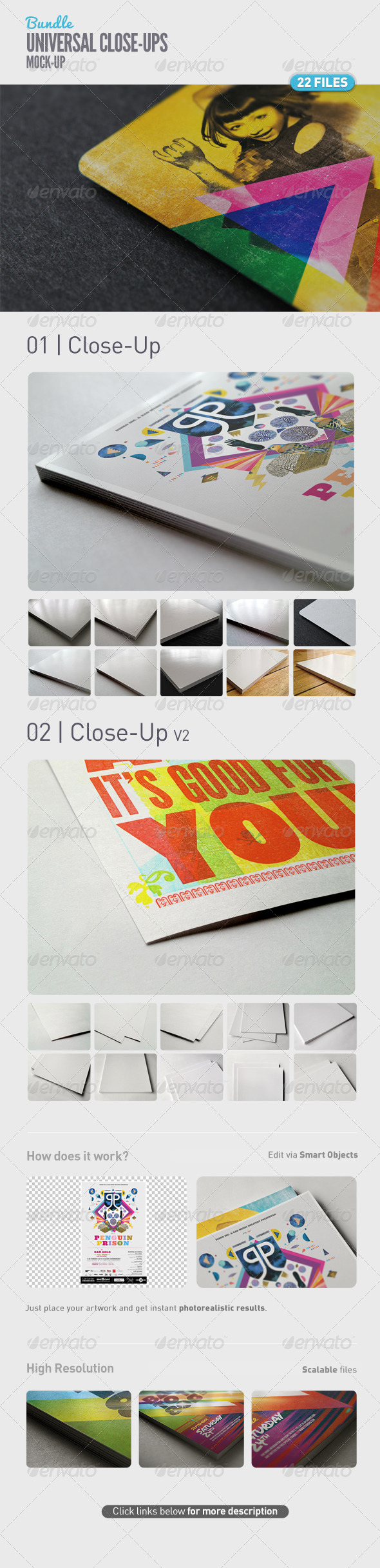 Universal Close-Up Mock-Up Bundle - Product Mock-Ups Graphics
