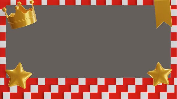 3D Animation of Polaroid With Chess Patterns Star And Crown Model alt