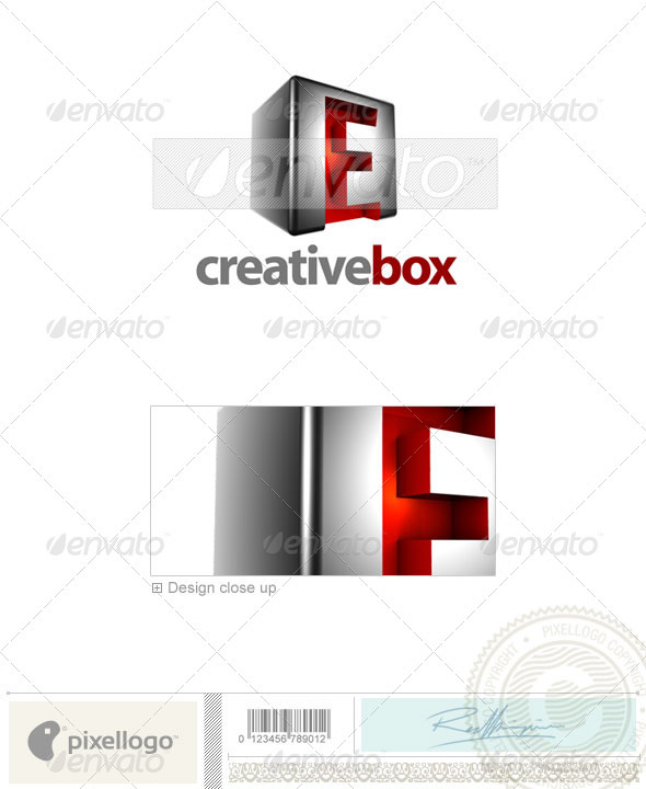 E Logo - 3D-554-E - Letters Logo Templates
