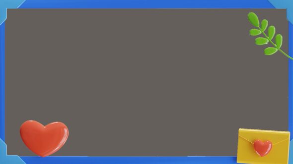 3D Animation of Polaroid With Leaves Behind The Frame Model alt