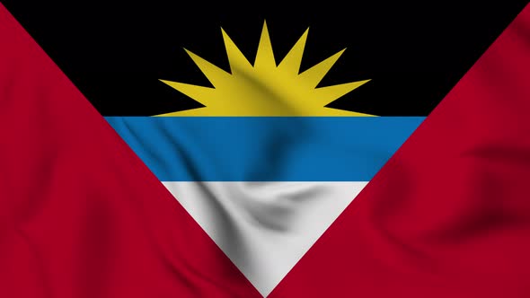 Antigua and Barbuda flag seamless closeup waving animation