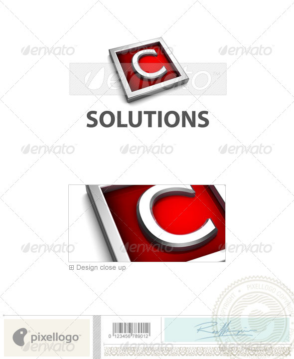 C Logo - 3D-549-C - Letters Logo Templates