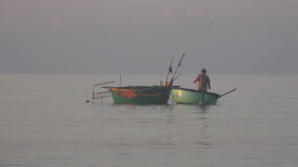 Fishermen and Early Morning In Vietnam 1
